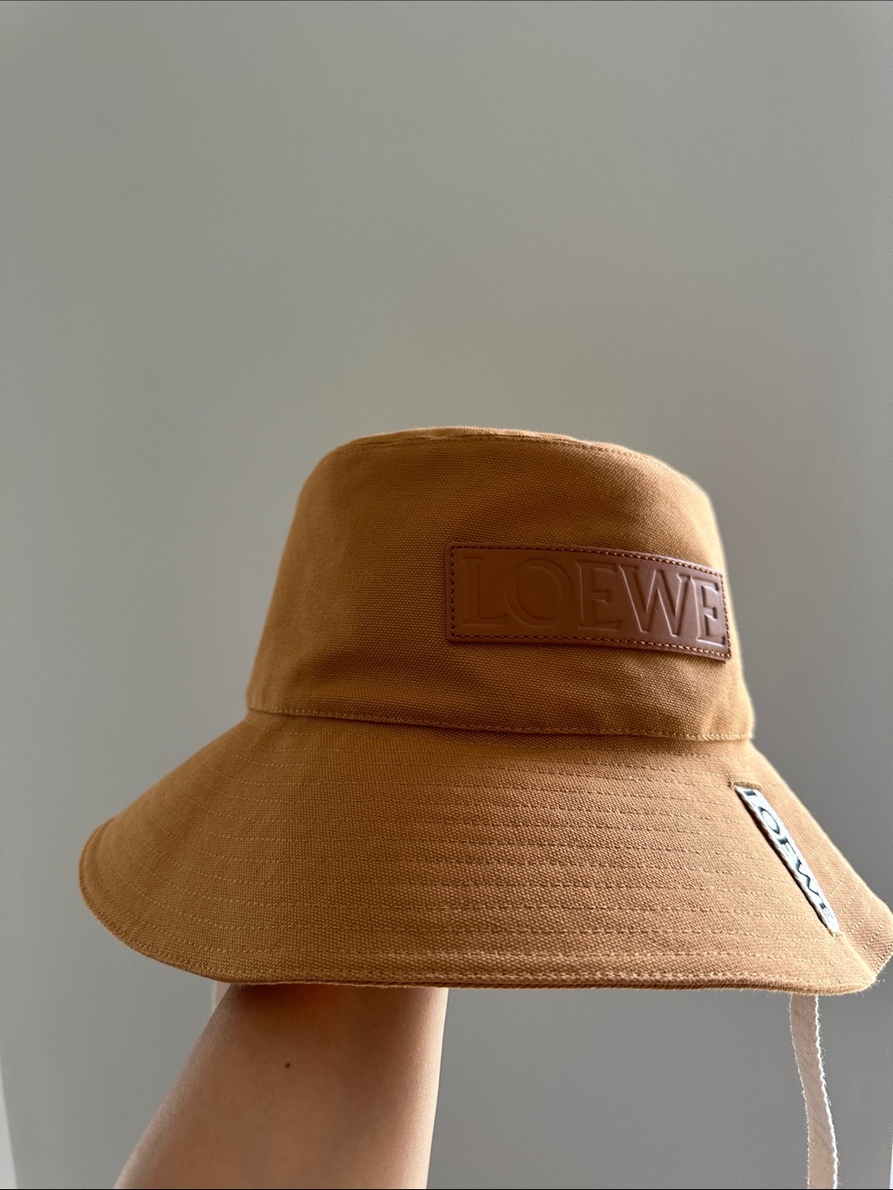 Loewe Cognac Bucket Hat with Leather Logo